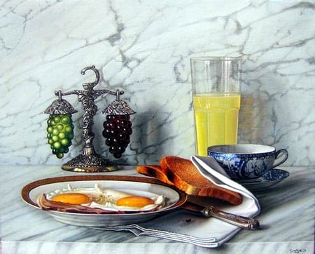 Fernando Gualtieri. Breakfast - grape, eat, egg, food, fernando gualtieri, bread, breakfast