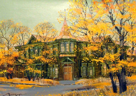 Lobareva Veronica. Autumn. Irkutsk. - tree, painting, lobareva veronica, art, autumn