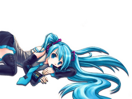 Hatsune Miku - tie, pretty, artistic, pink, uniform, headphones, nice, program, lating, hot, thighhighs, beauty, virtual, cg, white, gray, cute, aqua eyes, song, outfit, sexy, vocaloid, anime, twintail, hatsune miku, microphone, music, aqua, stockings, art, idol, anime girl, skirt, beautiful, singer, girl, cool, black, miku, awesome, diva, digital, aqua hair, hatsune, vocaloids, headset