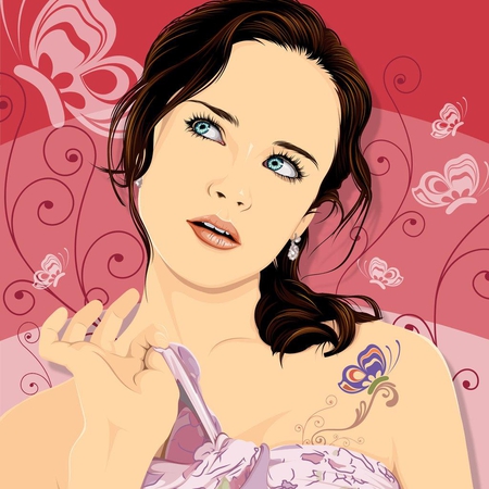 Alexis Bledel - girls, women, alexis bledel, celebrities, people, actresses, brunettes, drawings