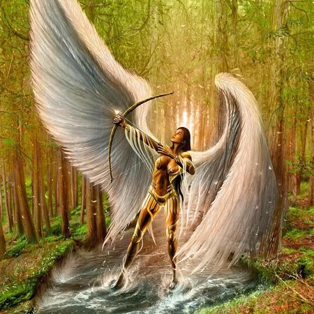 Alpha - women, bows, girls, people, wings, mythology, nature, alpha, arrows, angels, drawings