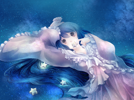 houraisan kaguya - touhou, cute, game, stars, houraisan kaguya