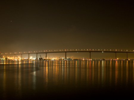 Coronado Bridge - night, bridge, landscape, coronado