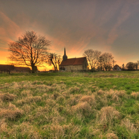 Church in sunset