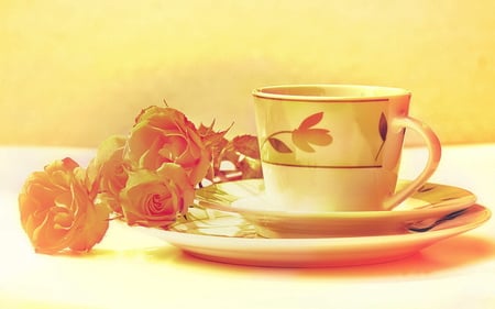 Would you like a cup of tea? - flowers, tea, like, cup