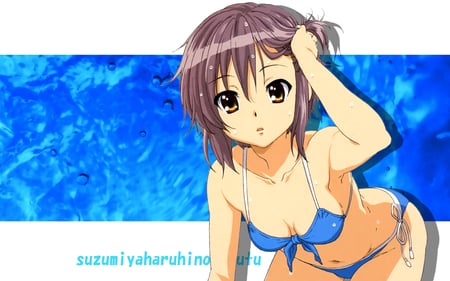 Beauty Girl - suzumiya haruhi, beauty, girl, wall, anime, tv show, new