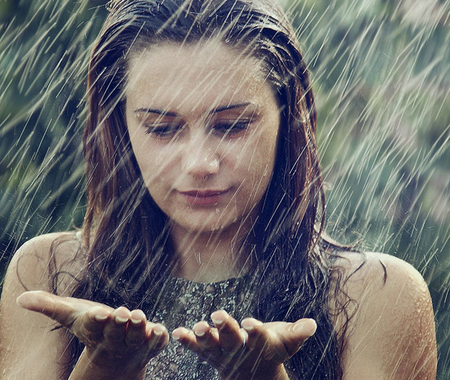 Rain - beauty, models, woman, rain