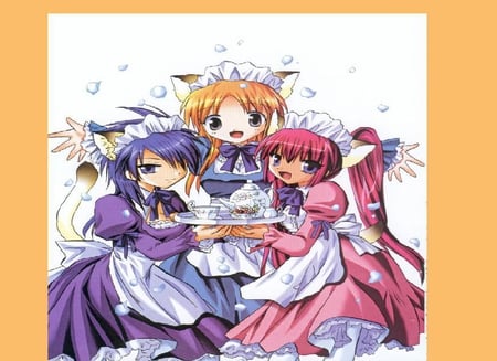 Kitty Cat Tea Party! - lilly, anise, galaxy angel, anime, apricot, galaxy angel rune