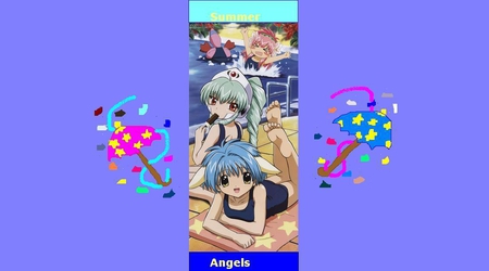 Summer Angels 2 W/ Text - galaxy angel, vanilla, milfeulle, mint, anime, normad