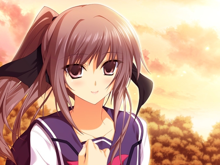 Inubousaki Aya - anime, ponytail, inubousaki aya, girl, ribbon, bow