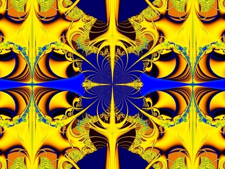 What is a name? - abstract, yellow, blue, fractal