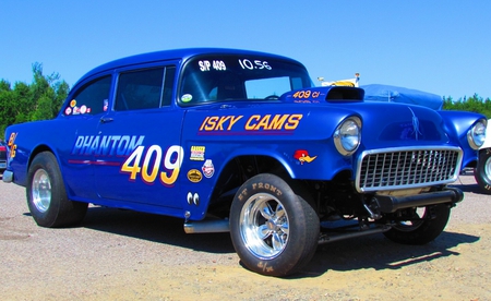 1955 Chevrolet drag racer - 1955, classic, 409, drag, race car, chevrolet, chevy, drag race