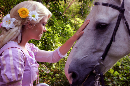 i_can__t_beleive_i_did_this - flowers, animal, girl, love, horse