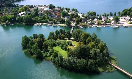 Trakai, Lithuania island - trees, water, nature, asland