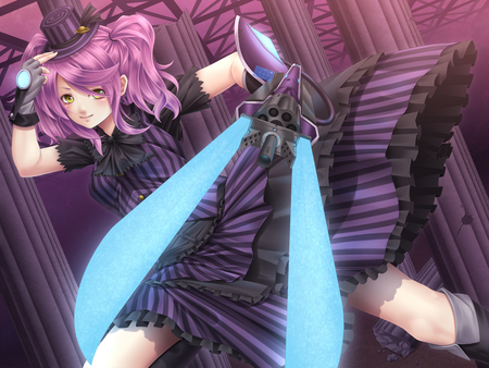 Anime Warrior - blades, pink hair, cute girl, female warrior, anime warrior, anime, original