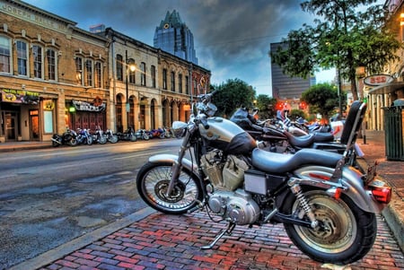 B4 the race - sports, street, auto, competition, moto, race, town, hdr, autoracing, silence, motorcycles