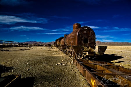 Forgotten - train, desert, old, sand, forgotten