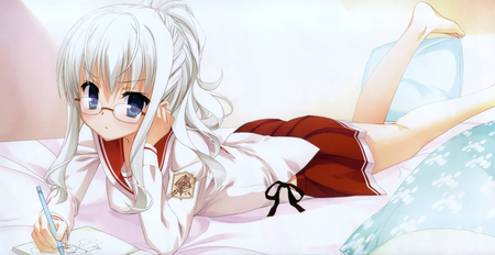 Hidan No Aria - kobuichi, anime, hidan no aria, original, jeanne darc, seifuku, writing, cute girl, school girl