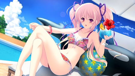 Summer Holiday Beauty - summer, beauty, wall, game, new, girl, cg art