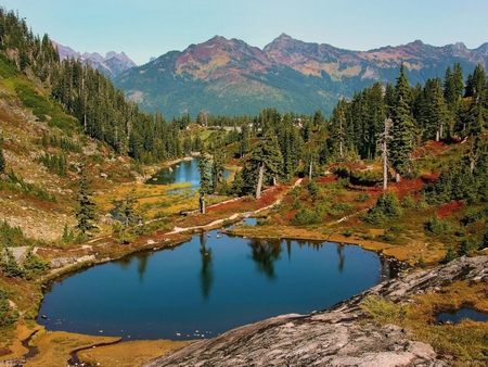 Small lake - nature, lake, mountain, small