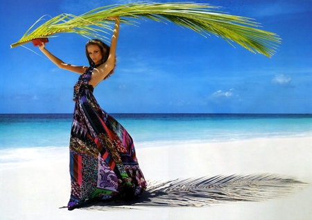 Long Summer Dress - woman, beach, summer, dress, long, model