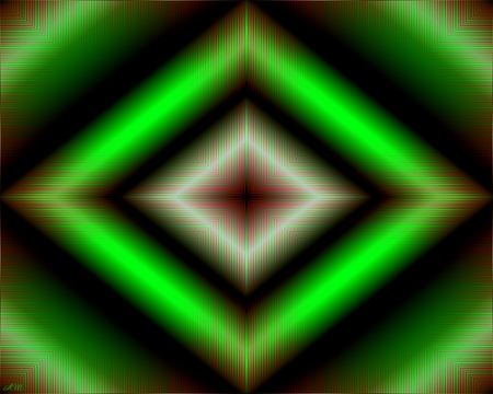 Diamond shape - abstract, diamond, 3d, green