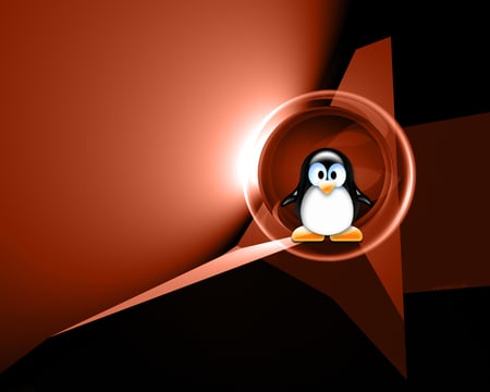 linux computer - bubble, linux, orange, penguin