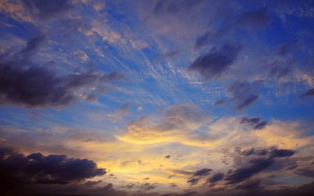 sunset clouds  - sunset, clouds