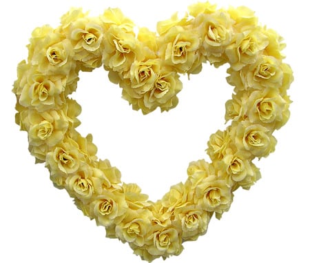 rose heart - roses, flowers, friendship, yellow