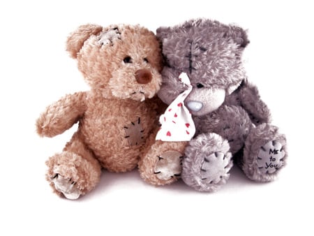 Teddys seeking comfort - hurt, cute, teddy, sad