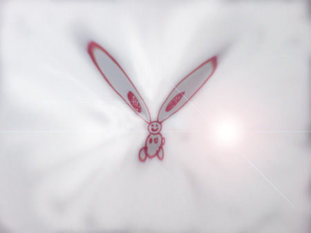 Happy Rabbifly - rabbit, happiness, halo, cloud, butterfly