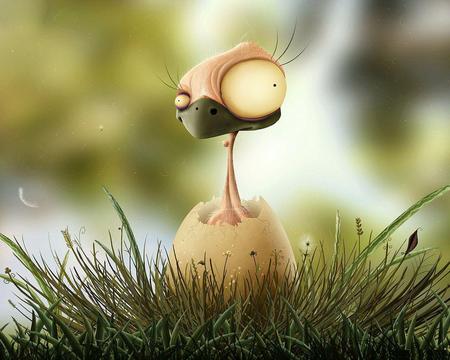 Born Of Funny Chicken !!! - abstract, chicken, 3d-art, funny, born