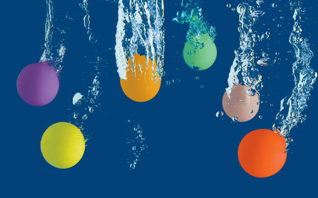 Colorful Balls - balls, colorful, water