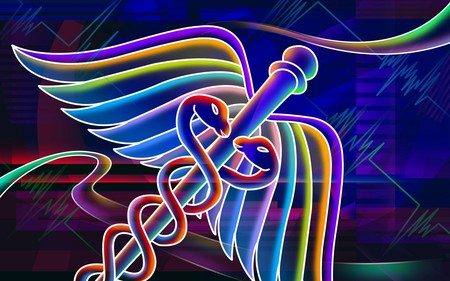 3D neon colorful - neon, snakes, wings, colorful, color