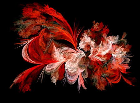 Beautiful red and white - abstract, white, red, lovely, fractal