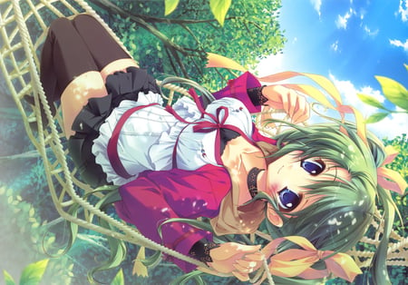 Hammock - anime, skirt, anime girl, cute