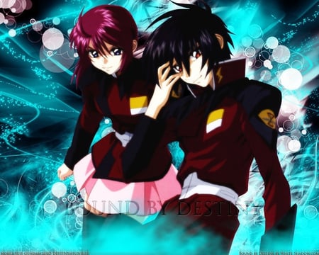 Shinn and Lunamaria - lunamaria, awesome, gundam seed, shinn