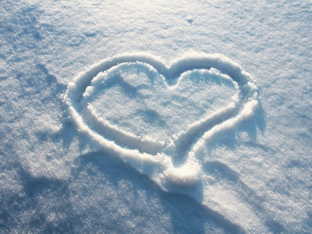 Snow Heart - white, winter, heart, snow, love