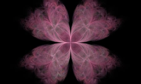 Pinky pink - petal, fractal, abstract, butterfly, pink, flower