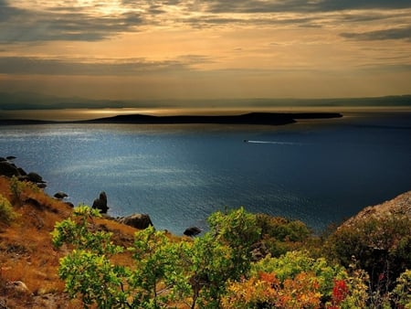 Serene Sunset - sunset, landscape, serene, sea