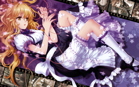 Marisa Kirisame - witch, marisa kirisame, touhou, dress, girl, beauty, blonde hair, long hair