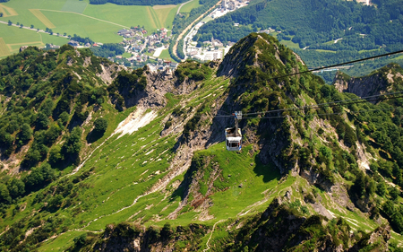 CABLE CAR - cable car, nature, mountins, height