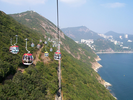 OCEAN PARK GONDOLAS - nature, mountains, ocean, gondolas