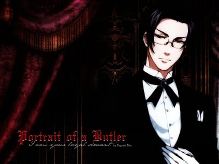 Portrait of a Butler - anime, faustus, butler, claude, portrait, kuroshitsuji, demon