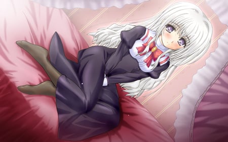 Beautiful Anime girl - beauty, sexy, hot, anime girl, stunning, tagme, pretty, beautiful, cute, short hair, dress, white hair