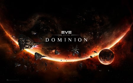 dominion - moon, spaceships, sun, planet