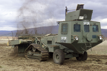 Aardvark mine vehicle - truck, mountains, man, tractor, other