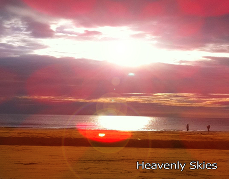 Heavenly Sunset - clouds, skies, moments, sunset, nature, beauty, light, sun