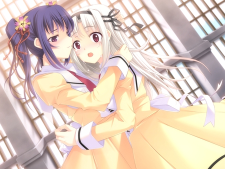 Tenshi No Hane Wo Fumanaide - hug, game, anime, blush, cute, cg