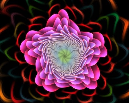 TIMELESS FLOWER - fractal, flower, pink, 3d